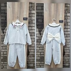 Fiyonklu Kore özel tasarım pamuklu takım(çanta hediyeli)