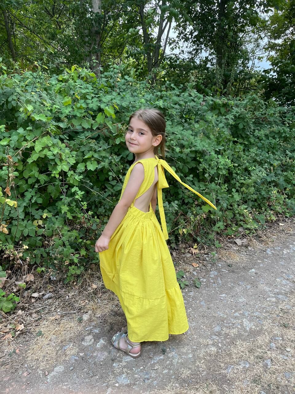 Sarı tasarım Elbise