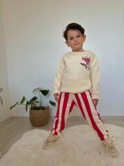 Cars  kırmızı şerit 3 ip Şardonlu pamuklu takım