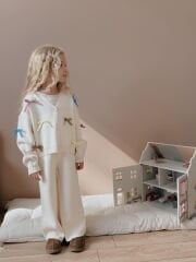 Fiyonk detay triko kız çocuk takım