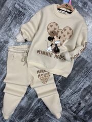 Minnie detay baskılı 3 ip şardonlu takım