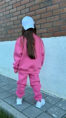 Kapüşonlu kanguru cep detay şardonlu pamuklu takım (garson boy)