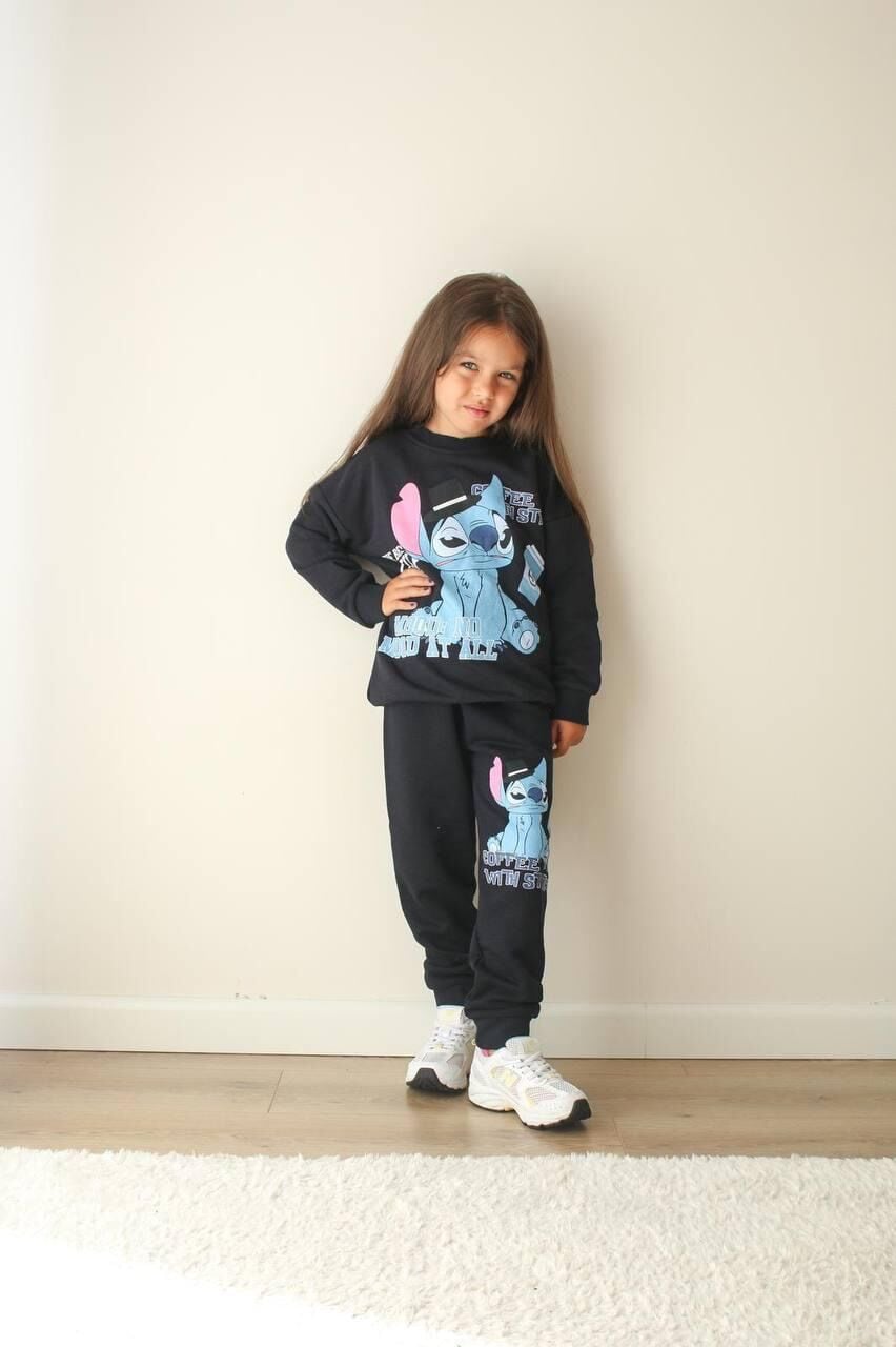 Stitch karakter detay pamuklu takım