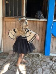 Siyah tütülü elbise(taç hediyeli)