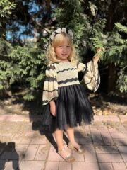 Siyah tütülü elbise(taç hediyeli)