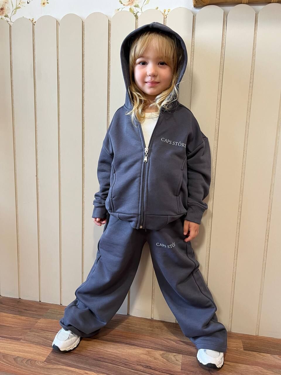 Kapüşonlu fermuarlı 3 iplik pamuklu takım