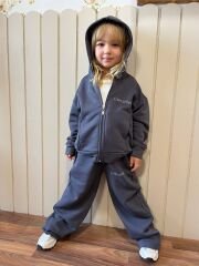 Kapüşonlu fermuarlı 3 iplik pamuklu takım