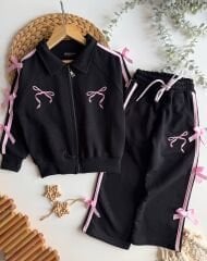 Fiyonk detay fermuarlı pamuklu takım