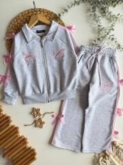 Fiyonk detay fermuarlı pamuklu takım