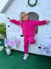 Balıkçı yaka fermuarlı 3ip şardonsuz pamuklu takım