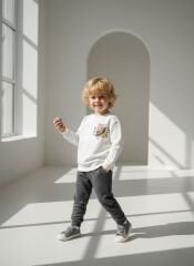 Right place baskılı Unisex pamuklu çocuk takım