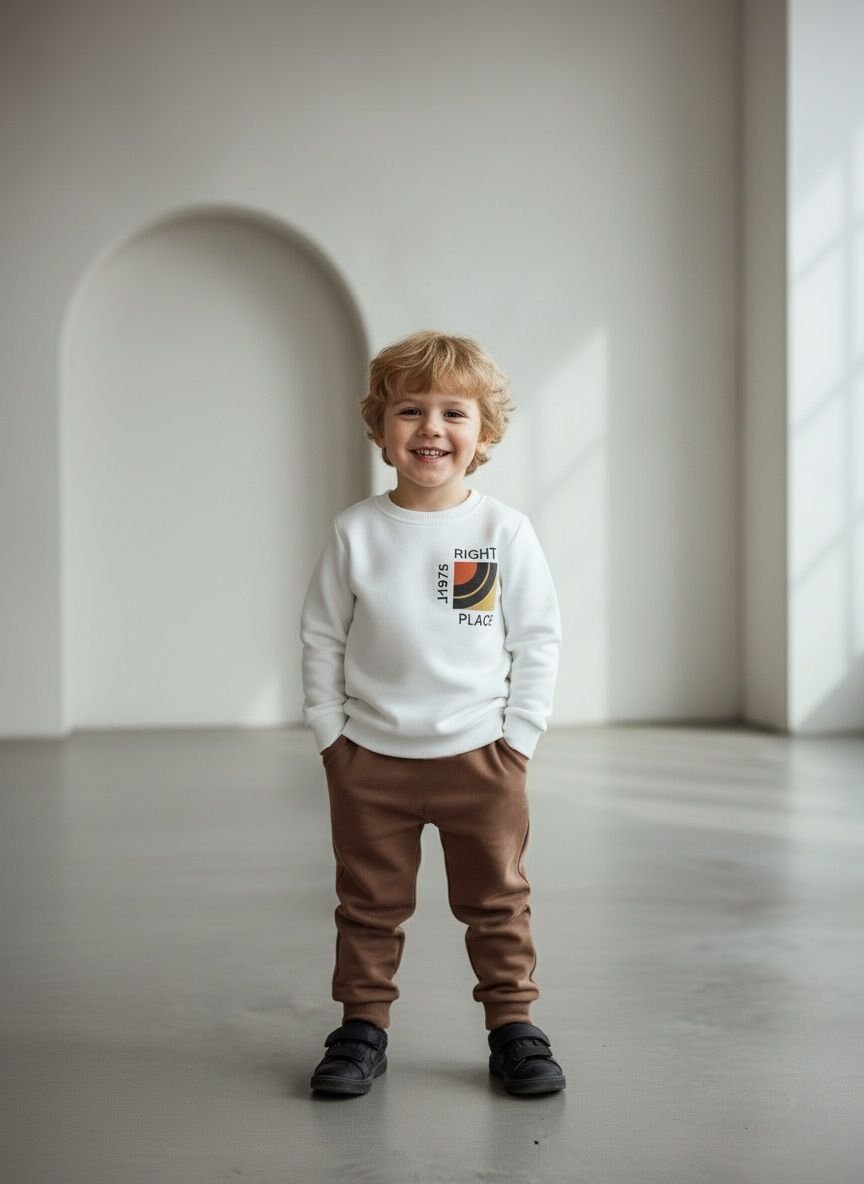 Right place baskılı unisex pamuklu takım