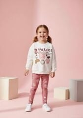 Peppa detay 3 ip şardonsuz pamuklu takım