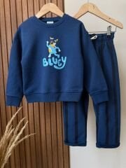 Bluey karekter baskılı pamuklu takım