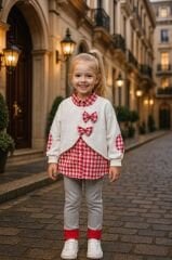 Özel tasarım fiyonk detay pamuklu takım