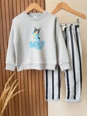 Bluey karekter baskılı pamuklu takım