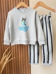 Bluey karekter baskılı pamuklu takım