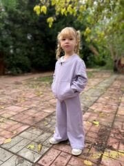 Lila fermuarlı hırkalı takım