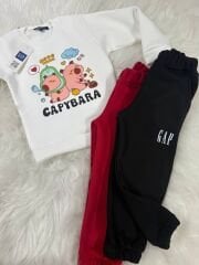 Capybara Unisex 3 ip şardonlu pamuklu takım