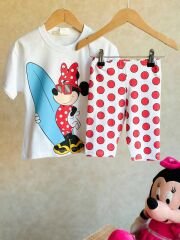 Minney puantiye detay pamuklu taytlı takım