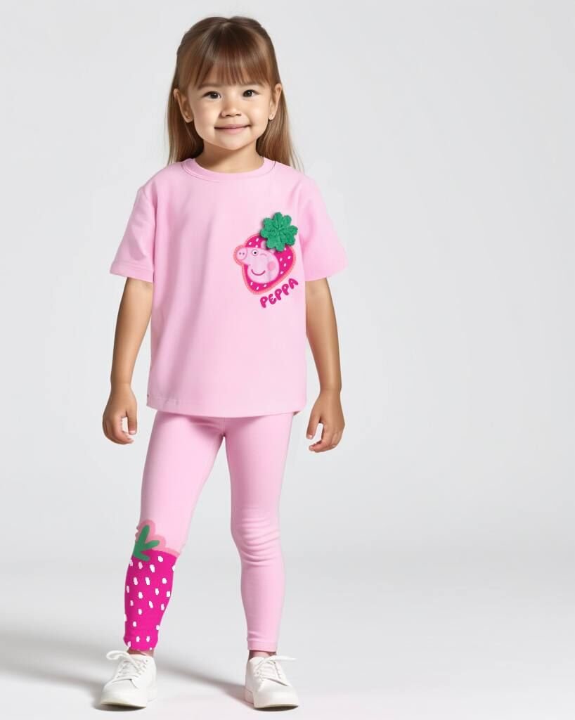Peppa baskı detay taytlı takım