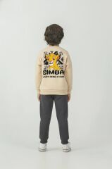 Simba karakter baskı detay şardonlu pamuklu takım