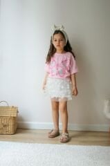 Kelebek detaylı etekli takım