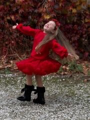 Kırmızı tütü etekli karnaval takım