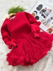 Kırmızı tütü etekli karnaval takım