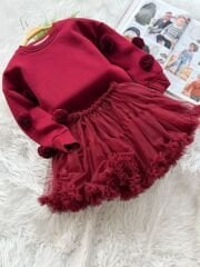 Bordo tütü etekli karnaval takım