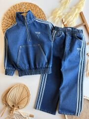 Şerit detaylı kot takım