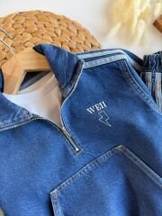 Şerit detaylı kot takım