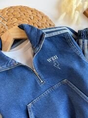 Şerit detaylı kot takım