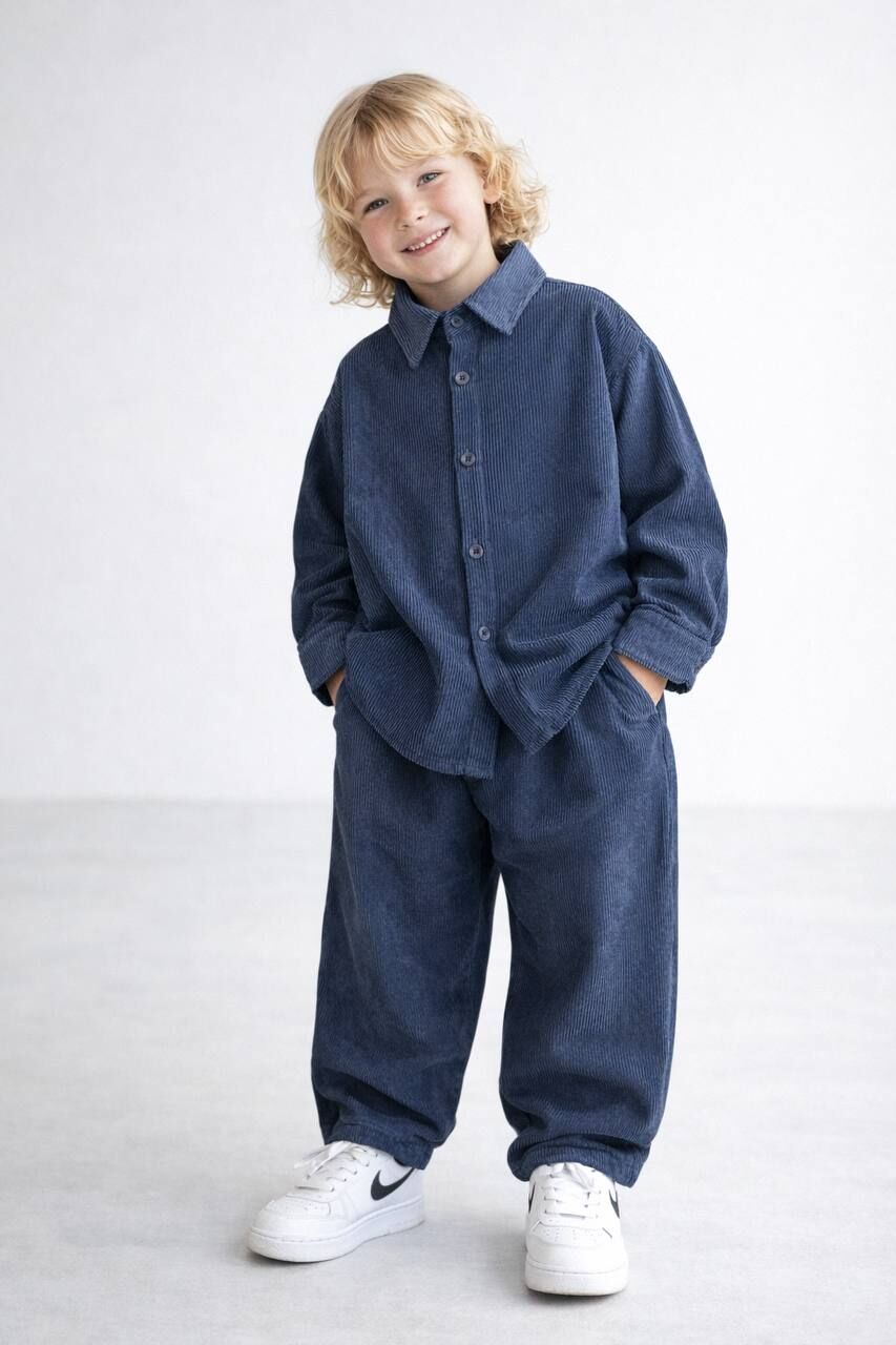 Kadife fitilli Unisex takım