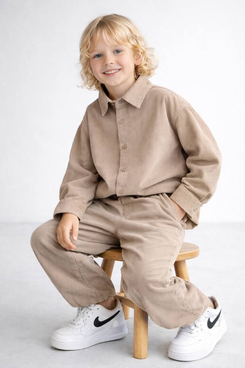 Kadife fitilli Unisex takım