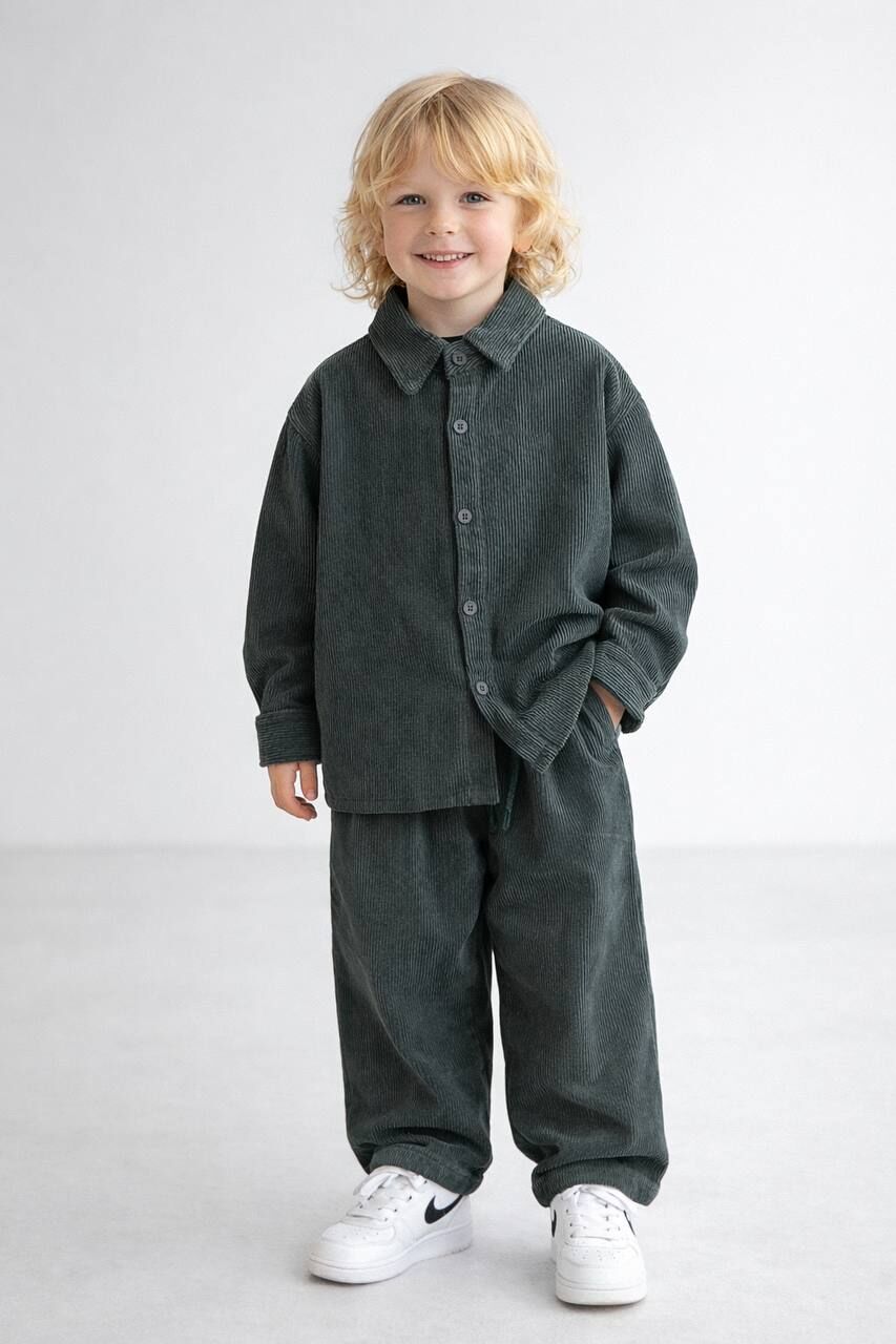 Kadife fitilli Unisex takım