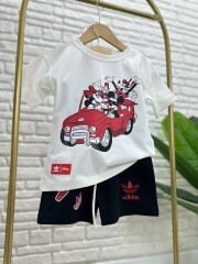 Minney ve Mickey detaylı pamuklu takım