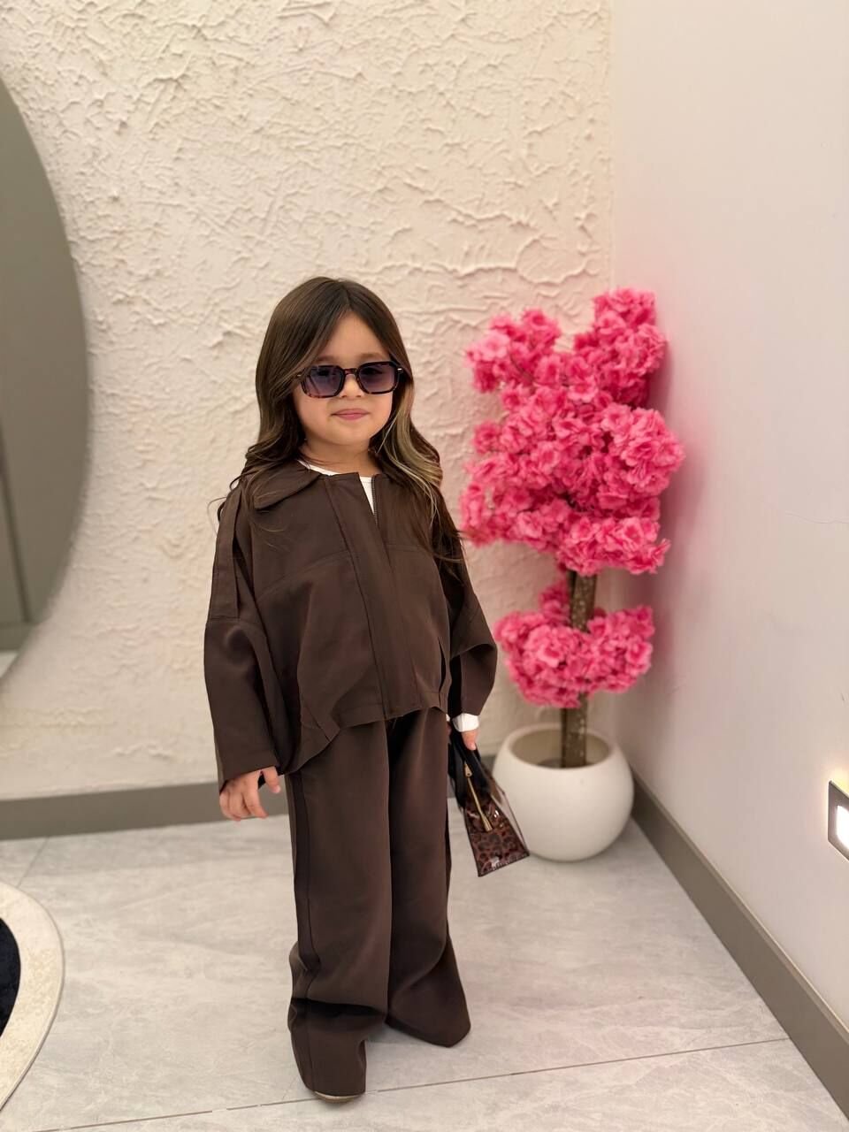 Kız çocuk ceket pantolon pamuklu dokuma takım