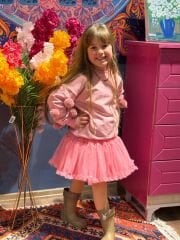 Pembe ponpon deteylıtütü etekli karnaval takım