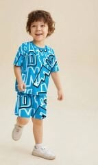 Mavi geometrik detaylı takım