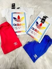 Ads ithal pamuklu takım mavi şortlu