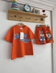 Turuncu Unisex şortlu takım