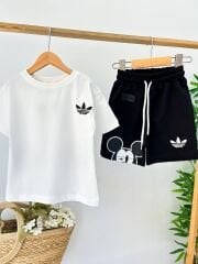 Ads siyah beyaz pamuklu takım