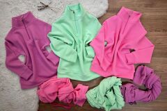 Balıkçı yaka fermuarlı büyük yaş takım (pembe)