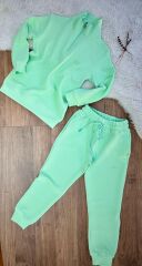 Balıkçı yaka fermuarlı büyük yaş takım (mint yeşili)