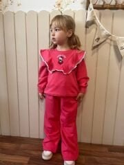 Hello kitty yaka detay pamuklu takım