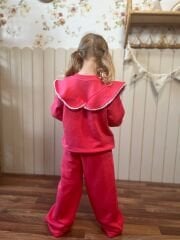 Hello kitty yaka detay pamuklu takım